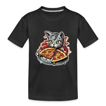 Pizza / Restauration rapide / Italienne / Margherita - T-shirt bio Premium Enfant - noir - Devant