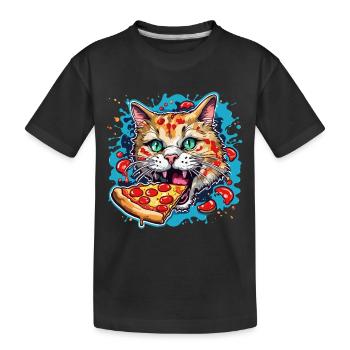 Pizza / Restauration rapide / Italienne / Margherita - T-shirt bio Premium Enfant - noir - Devant