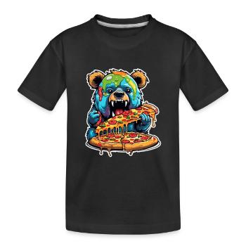 Pizza / Restauration rapide / Italienne / Margherita - T-shirt bio Premium Enfant - noir - Devant