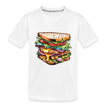Sandwich / Sandwich / Nourriture / Épicerie - T-shirt bio Premium Enfant - blanc - Devant