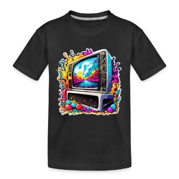 TV / Television / Analogue / Tube TV / Retro - Kids' Premium Organic T-Shirt - black - Front
