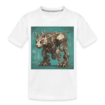 Blueprint / Sepia / Vintage / Retro / Robot - Kids' Premium Organic T-Shirt - white - Front