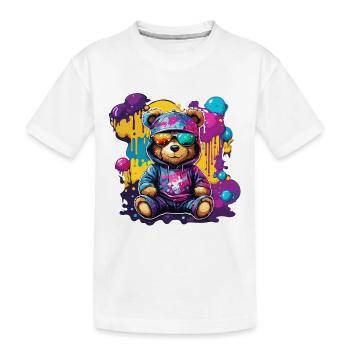 Ours en peluche / Peluche / Animal en peluche / Idée cadeau - T-shirt bio Premium Enfant - blanc - Devant