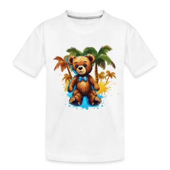 Ours en peluche / Peluche / Animal en peluche / Idée cadeau - T-shirt bio Premium Enfant - blanc - Devant