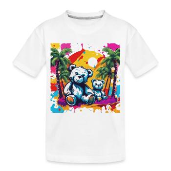 Ours en peluche / Peluche / Animal en peluche / Idée cadeau - T-shirt bio Premium Enfant - blanc - Devant