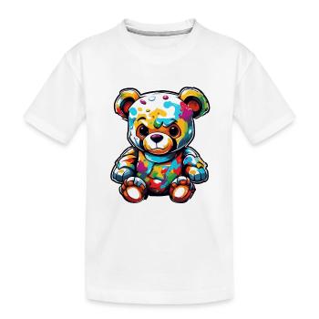 Ours en peluche / Peluche / Animal en peluche / Idée cadeau - T-shirt bio Premium Enfant - blanc - Devant