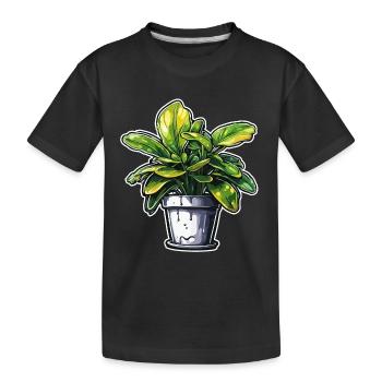 Zimmerpflanze / Topfpflanze / Dekoration / Topf - Kinder Premium Bio T-Shirt - Schwarz - Vorne