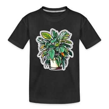 Zimmerpflanze / Topfpflanze / Dekoration / Topf - Kinder Premium Bio T-Shirt - Schwarz - Vorne