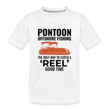 Pontonboot Motorboot Hochseefischen Lustig - Kinder Premium Bio T-Shirt - Weiß - Vorne