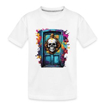 Door Knocker / Skull / Bell / Antique / Old - Kids' Premium Organic T-Shirt - white - Front