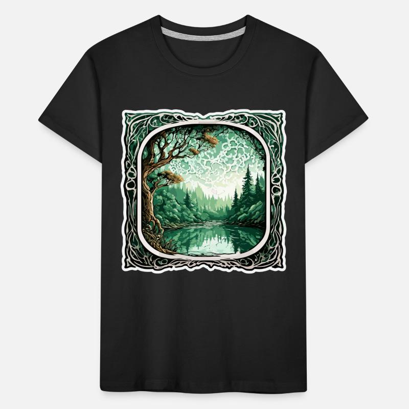 Window in the Forest / Trees / View / Wilderness Kids' Premium Organic T-Shirt