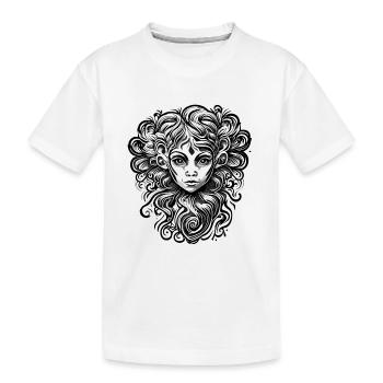 Singe mignon / Fille de singe / Mignon / noeud de cheveux - T-shirt bio Premium Enfant - blanc - Devant