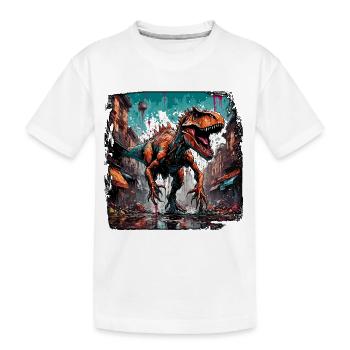 Dinosaurier / Tier / Urzeit / Reptil / Jungs - Kinder Premium Bio T-Shirt - Weiß - Vorne