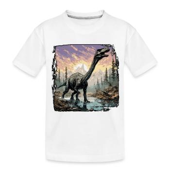 Dinosaurier / Tier / Urzeit / Reptil / Jungs - Kinder Premium Bio T-Shirt - Weiß - Vorne