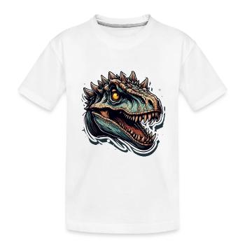 Dinosaurier / Tier / Urzeit / Reptil / Jungs - Kinder Premium Bio T-Shirt - Weiß - Vorne
