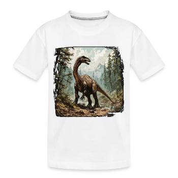 Dinosaurier / Tier / Urzeit / Reptil / Jungs - Kinder Premium Bio T-Shirt - Weiß - Vorne
