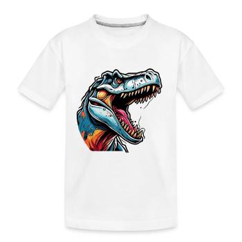 Dinosaurier / Tier / Urzeit / Reptil / Jungs - Kinder Premium Bio T-Shirt - Weiß - Vorne