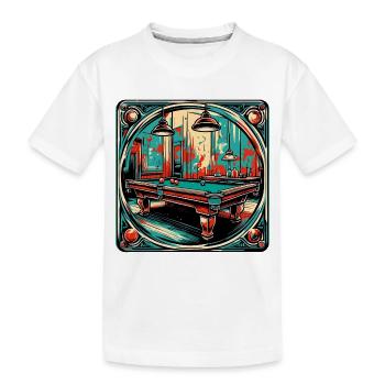 Billardtisch / Billiardkugel / 8 Ball / Pool / Kö - Kinder Premium Bio T-Shirt - Weiß - Vorne