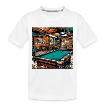 Billardtisch / Billiardkugel / 8 Ball / Pool / Kö - Kinder Premium Bio T-Shirt - Weiß - Vorne