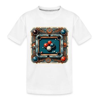 Billardtisch / Billiardkugel / 8 Ball / Pool / Kö - Kinder Premium Bio T-Shirt - Weiß - Vorne