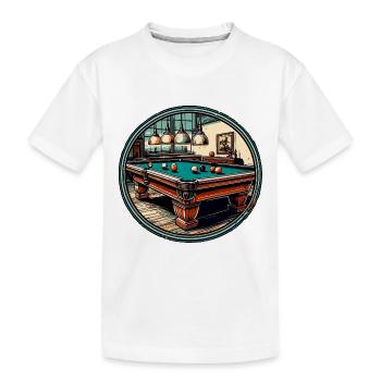 Billardtisch / Billiardkugel / 8 Ball / Pool / Kö - Kinder Premium Bio T-Shirt - Weiß - Vorne