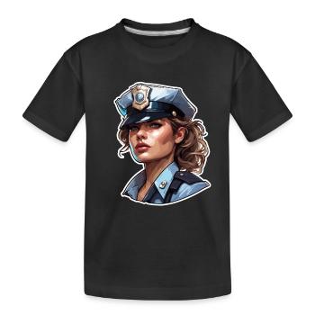 Police / Opérations / Profession / Emploi / Forces d’urgence - T-shirt bio Premium Enfant - noir - Devant