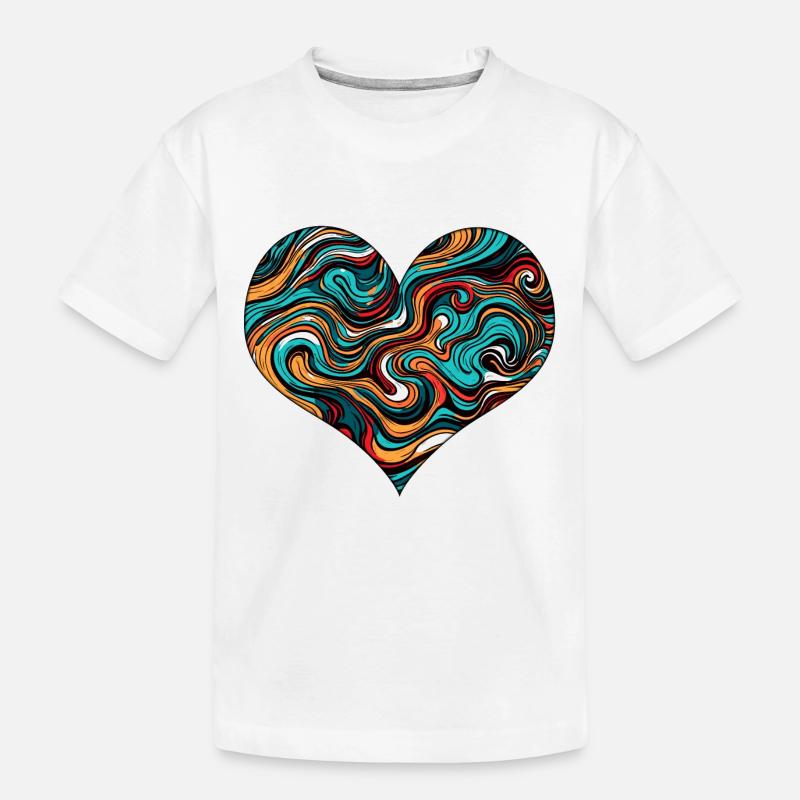 Psychédélique / Coeur / Psychobilly / Goa / Forme - T-shirt bio Premium Enfant - blanc