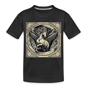 Pegasus / Wings /Greek / Fantasy - Kids' Premium Organic T-Shirt - black - Front