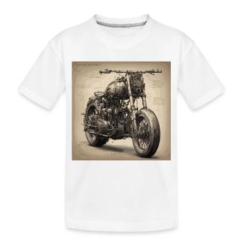 Plan / Sépia / Vintage / Rétro / Moto - T-shirt bio Premium Enfant - blanc - Devant