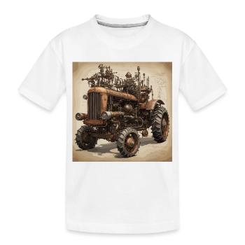 Plan / Sépia / Vintage / Rétro / Tracteur - T-shirt bio Premium Enfant - blanc - Devant