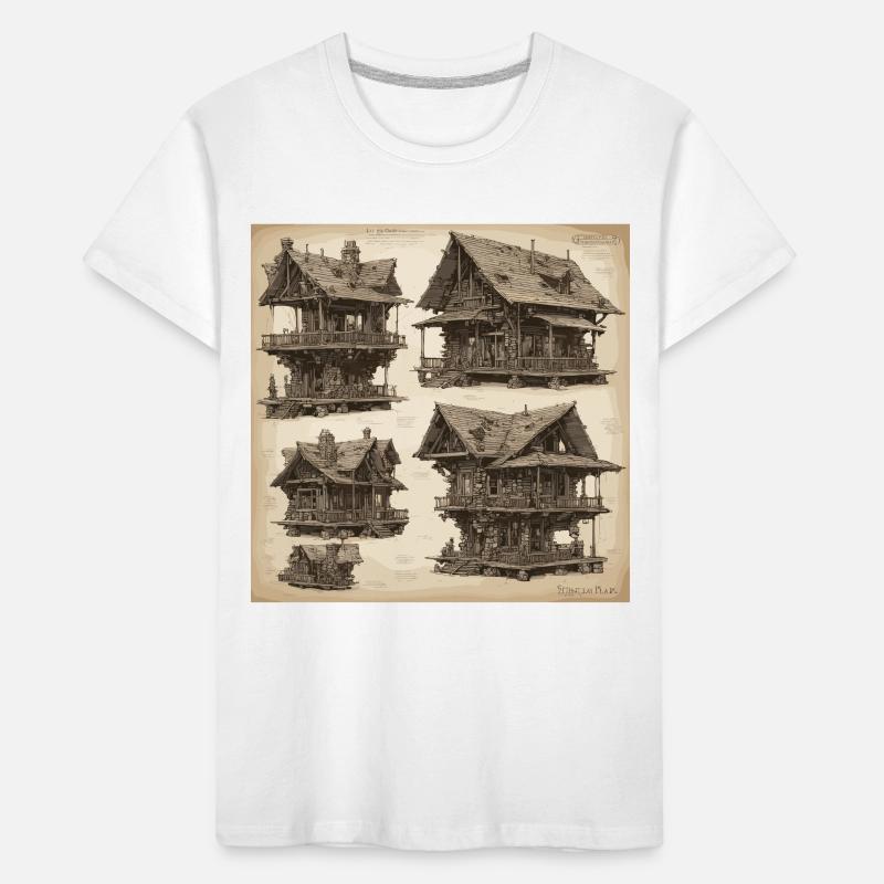 Plan / Sépia / Vintage / Rétro / Maison T-shirt bio Premium Enfant