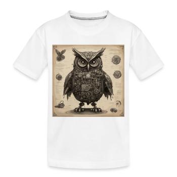 Plan / Sépia / Vintage / Rétro / Hibou - T-shirt bio Premium Enfant - blanc - Devant