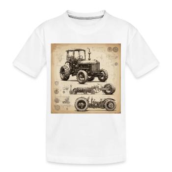 Plan / Sépia / Vintage / Rétro / Tracteur - T-shirt bio Premium Enfant - blanc - Devant