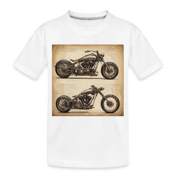 Plan / Sépia / Vintage / Rétro / Moto - T-shirt bio Premium Enfant - blanc - Devant