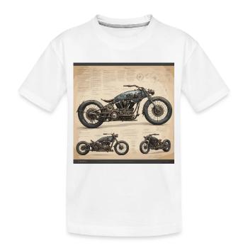 Plan / Sépia / Vintage / Rétro / Moto - T-shirt bio Premium Enfant - blanc - Devant