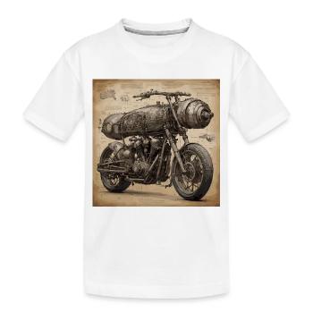 Plan / Sépia / Vintage / Rétro / Moto - T-shirt bio Premium Enfant - blanc - Devant