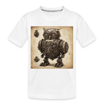 Plan / Sépia / Vintage / Rétro / Hibou - T-shirt bio Premium Enfant - blanc - Devant