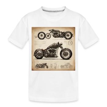 Plan / Sépia / Vintage / Rétro / Moto - T-shirt bio Premium Enfant - blanc - Devant