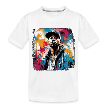 Rapper / Hip Hop / Song / Cool / Rhymes / Beat - Kids' Premium Organic T-Shirt - white - Front