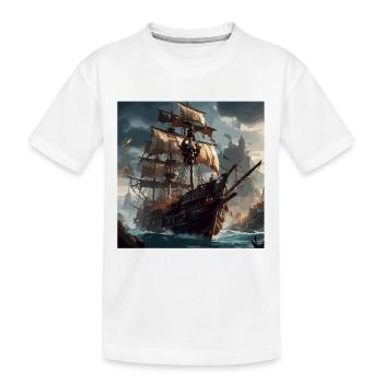 Schiff / Boot / Anker / Meer / Ocean / Kapitän - Kinder Premium Bio T-Shirt - Weiß - Vorne