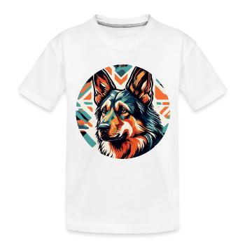Chien / Animal / Animal de compagnie / Poilu / Berger allemand - T-shirt bio Premium Enfant - blanc - Devant