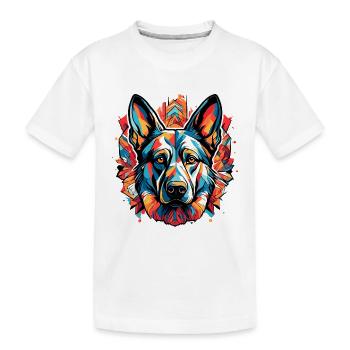 Chien / Animal / Animal de compagnie / Poilu / Berger allemand - T-shirt bio Premium Enfant - blanc - Devant