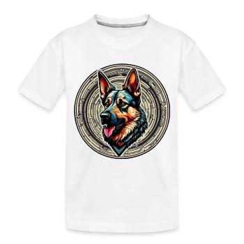 Chien / Animal / Animal de compagnie / Poilu / Berger allemand - T-shirt bio Premium Enfant - blanc - Devant