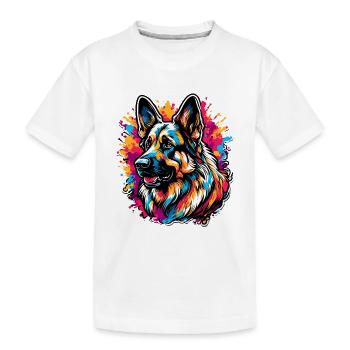 Chien / Animal / Animal de compagnie / Poilu / Berger allemand - T-shirt bio Premium Enfant - blanc - Devant