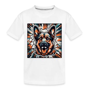 Chien / Animal / Animal de compagnie / Poilu / Berger allemand - T-shirt bio Premium Enfant - blanc - Devant
