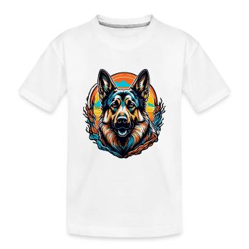 Chien / Animal / Animal de compagnie / Poilu / Berger allemand - T-shirt bio Premium Enfant - blanc - Devant