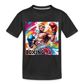 Boxer / Sport / Kampf / Arena / Boxring / Fäuste - Kinder Premium Bio T-Shirt - Schwarz - Vorne
