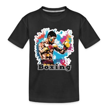 Boxer / Sports / Fight / Arena / Boxing Ring / Fists - Kids' Premium Organic T-Shirt - black - Front