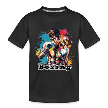 Boxer / Sport / Kampf / Arena / Boxring / Fäuste - Kinder Premium Bio T-Shirt - Schwarz - Vorne