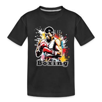 Boxer / Sport / Kampf / Arena / Boxring / Fäuste - Kinder Premium Bio T-Shirt - Schwarz - Vorne